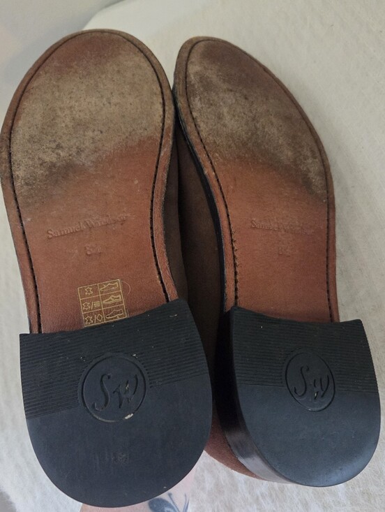 Samuel Windsor Suede Penny Loafers Light Brown Handmade Goodyear Welt Mens 9.5 main image 16